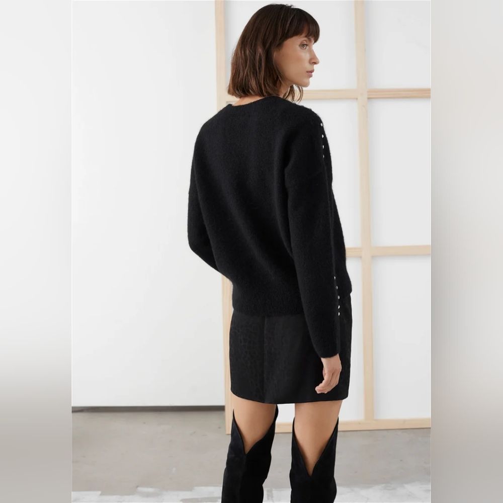 & OTHER STORIES Black Rhinestone Embellished Sweater Size XS - Picture 4 of 8